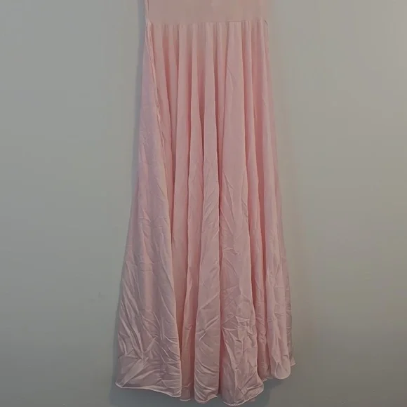 Vintage Soft Pink Lace Trim Maxi Slip Dress - Picture 8 of 10